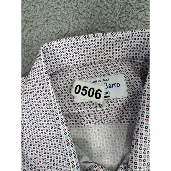 Umberto Carro Italy Positano Multicolor Geometric Print Casual Shirt Men 17/43 - Picture 15 of 15